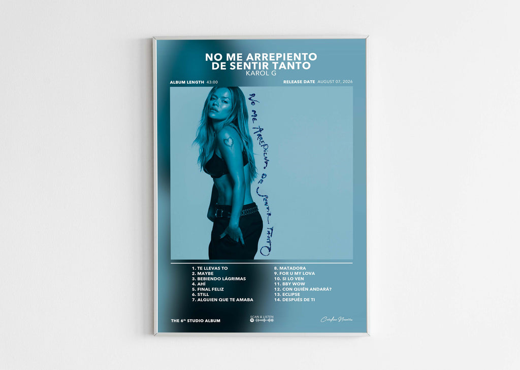 Poster No Me Arrepiento de Sentir Tanto Karol G