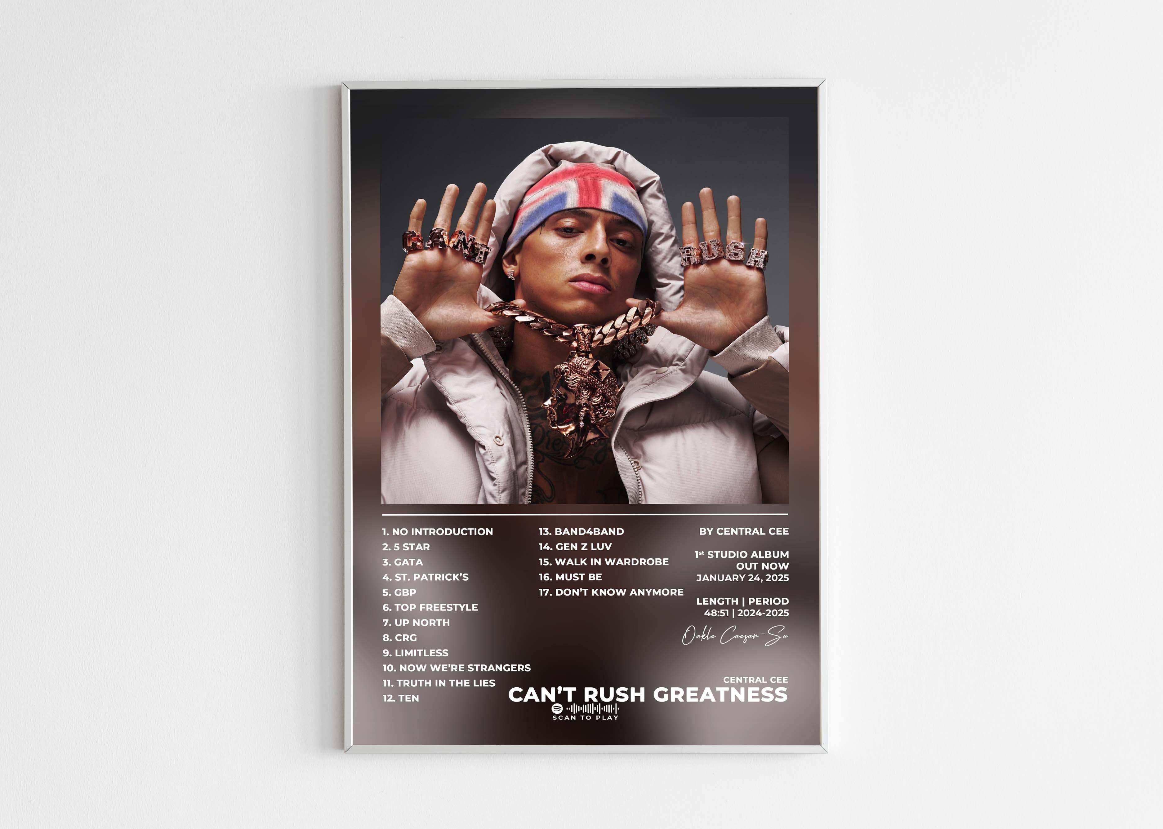 Can't Rush Greatness Central Cee Poster - Backyard