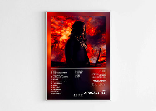 Poster Apocalypse de Gazo, fait en France, livraison gratuite en 48h, idéal pour fans de musique