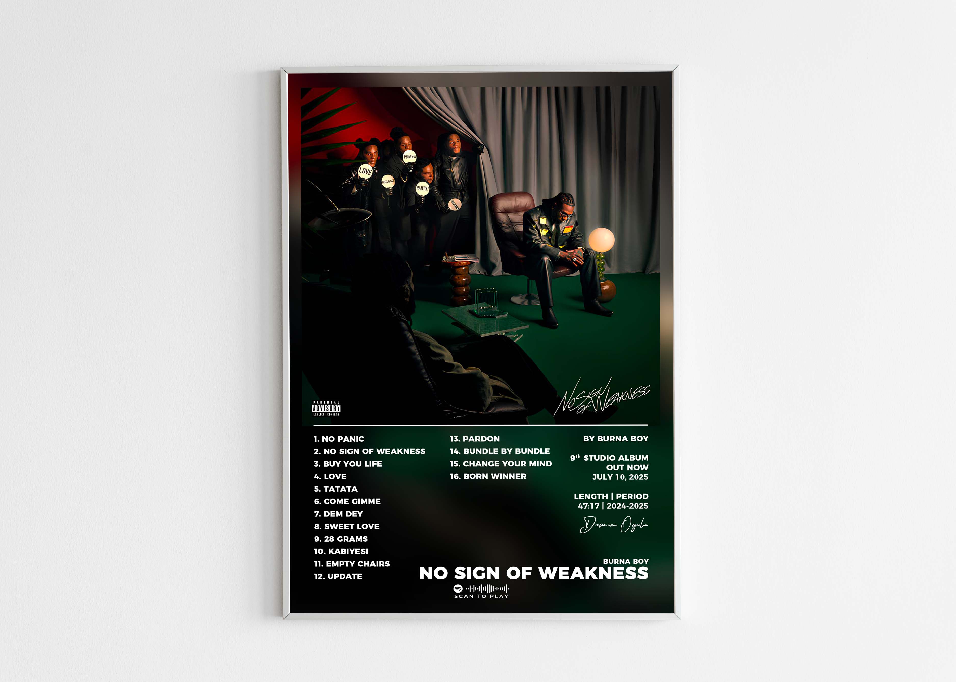 Poster No Sign Of Weakness Burna Boy