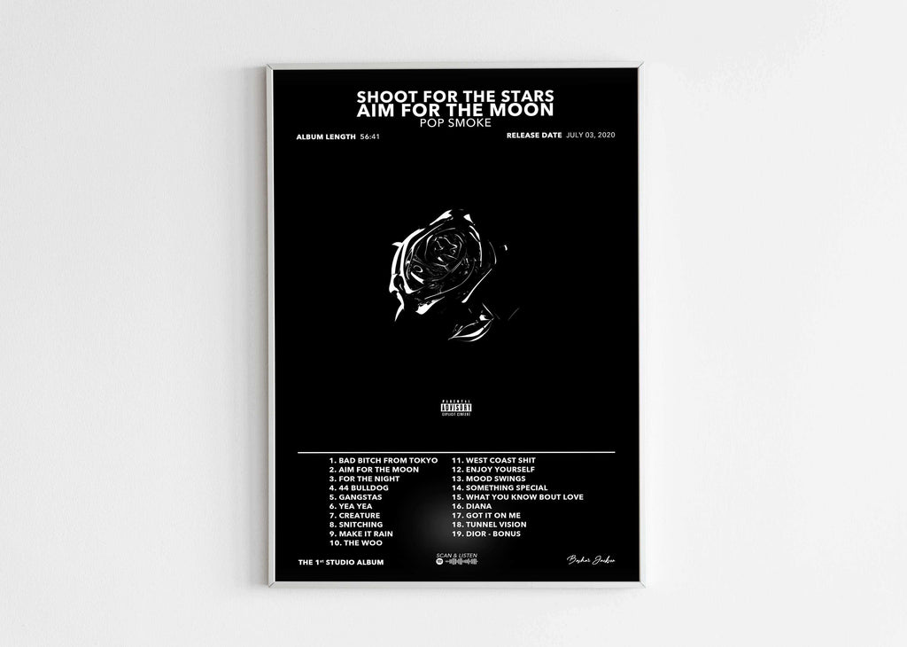 Poster Shoot For The Stars Aim For The Moon Pop Smoke - Backyard