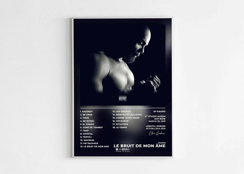 Poster album Kaaris 'Le Bruit de Mon Âme', fait en France, livraison gratuite en 48h
