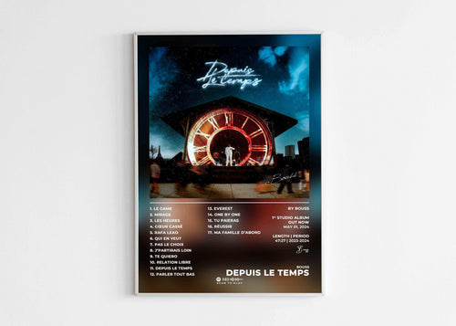 Poster album Depuis Le Temps par Bouss, fait en France, livraison gratuite en 48h