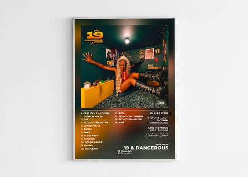 Poster Ayra Starr 19 & Dangerous Deluxe, fait en France, livraison gratuite en 48h