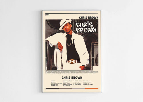 Poster Chris Brown 2005, fait en France, livraison gratuite en 48h, décoration murale musicale