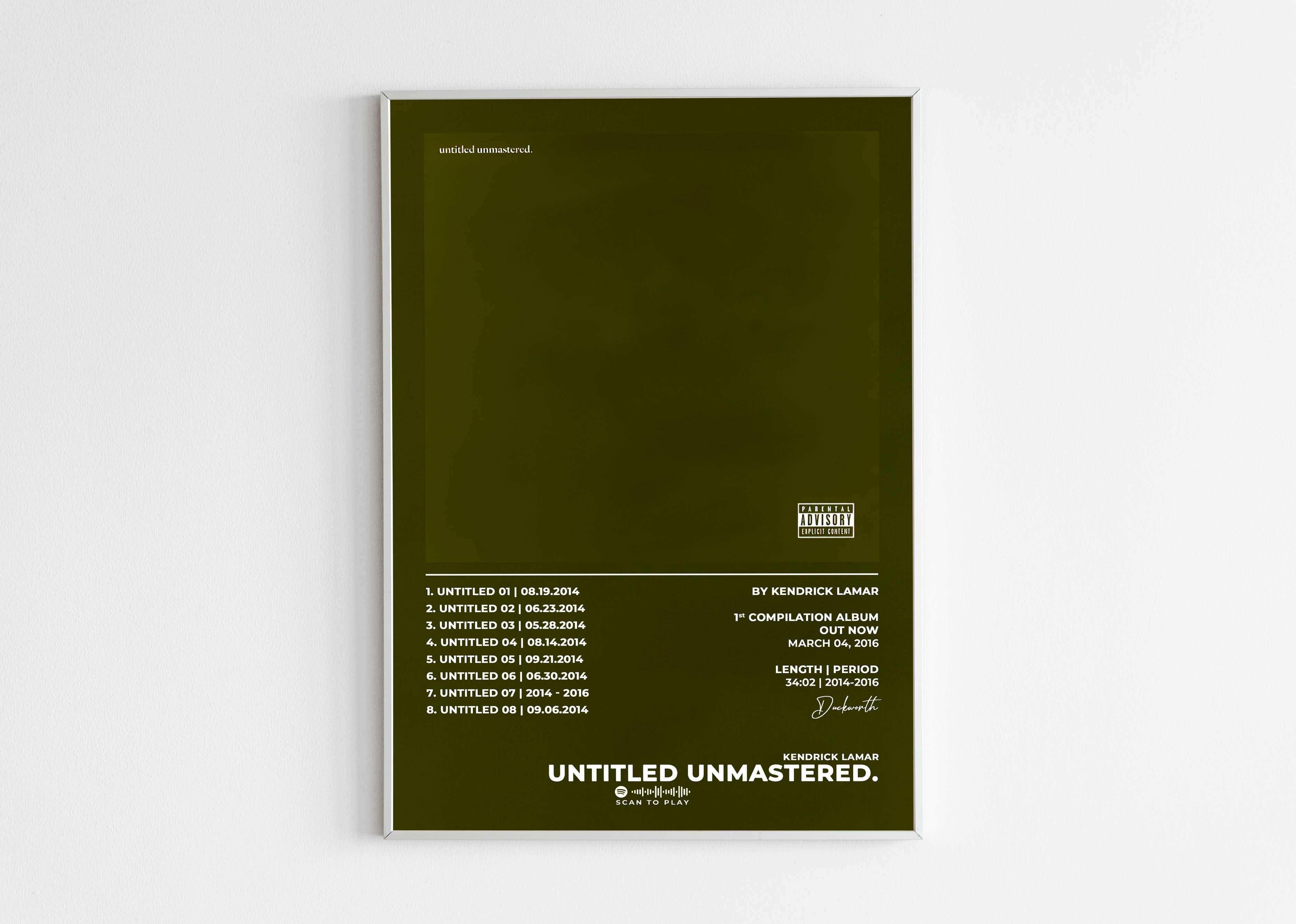 Untitled Unmastered Kendrick Lamar Poster - Backyard