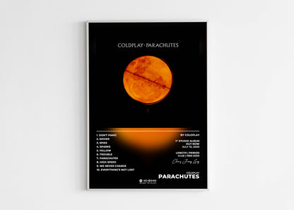 Parachutes Coldplay Poster