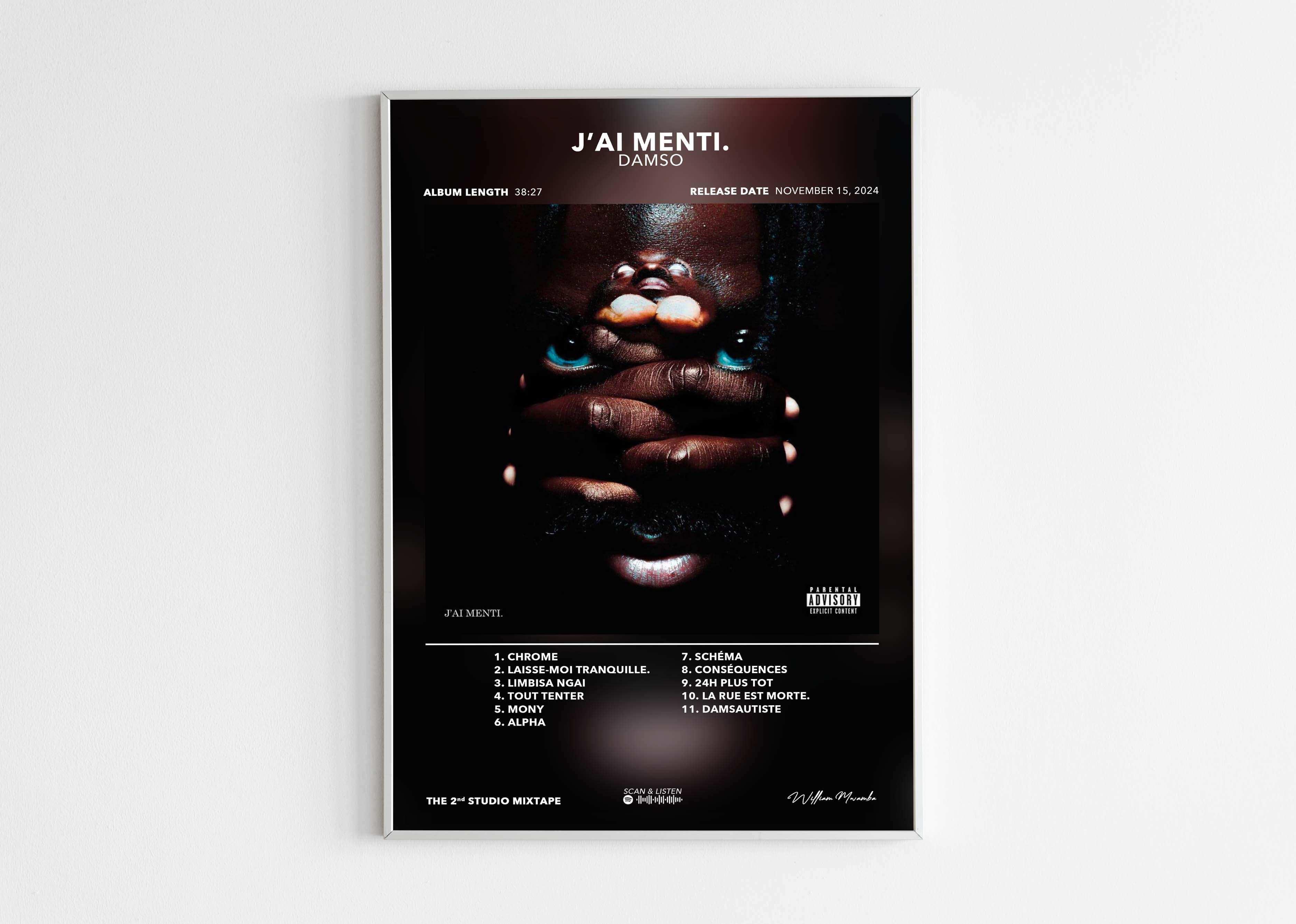 Poster J'ai Menti Damso - Backyard