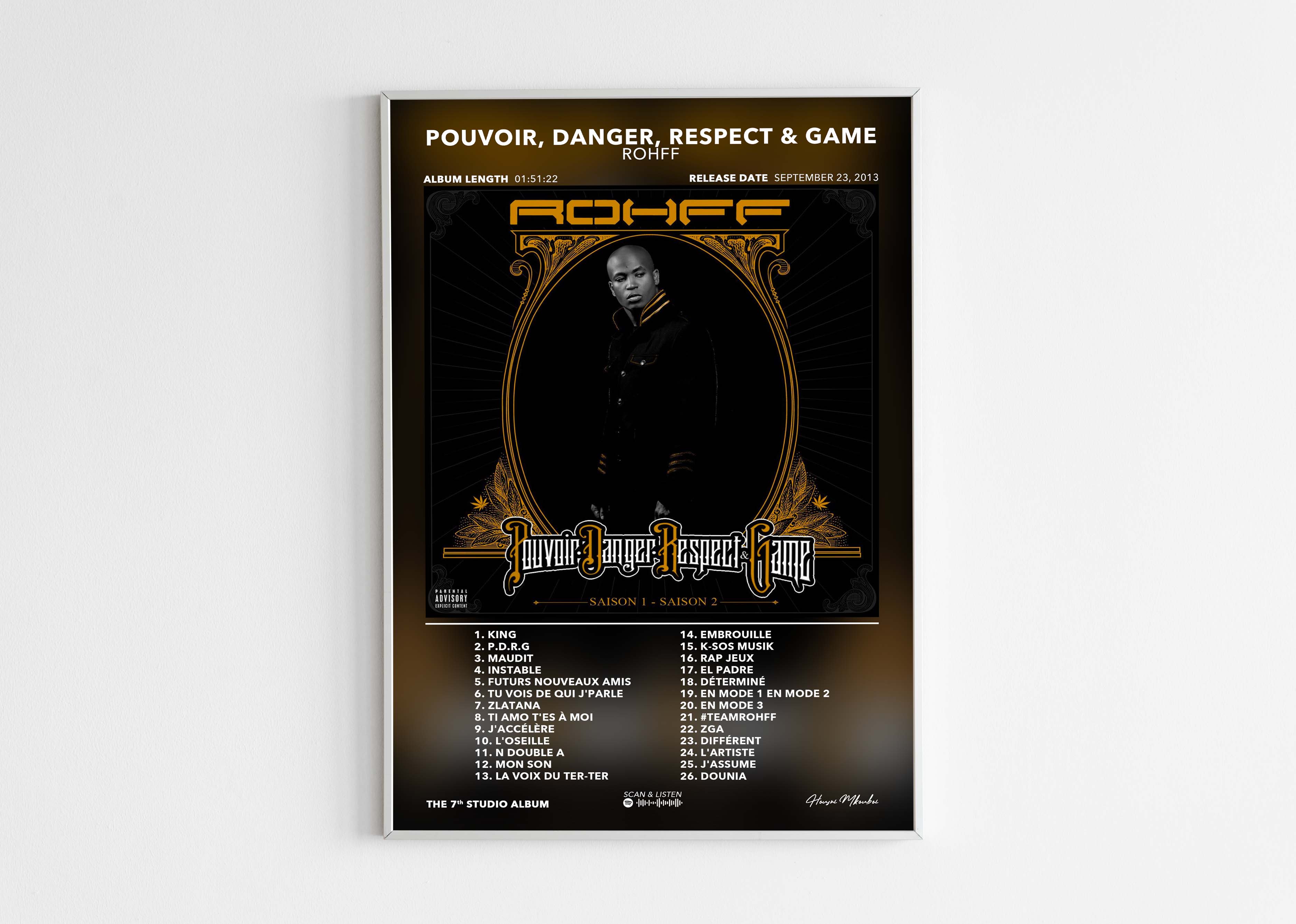 Poster PDRG Pouvoir, Danger, Respect & Game Rohff