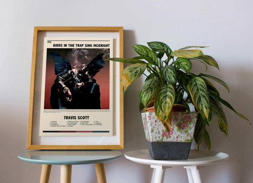 Affiche encadrée posée à côté d'une plante, faite en France, livraison gratuite 48h, cadeau Noël idéal