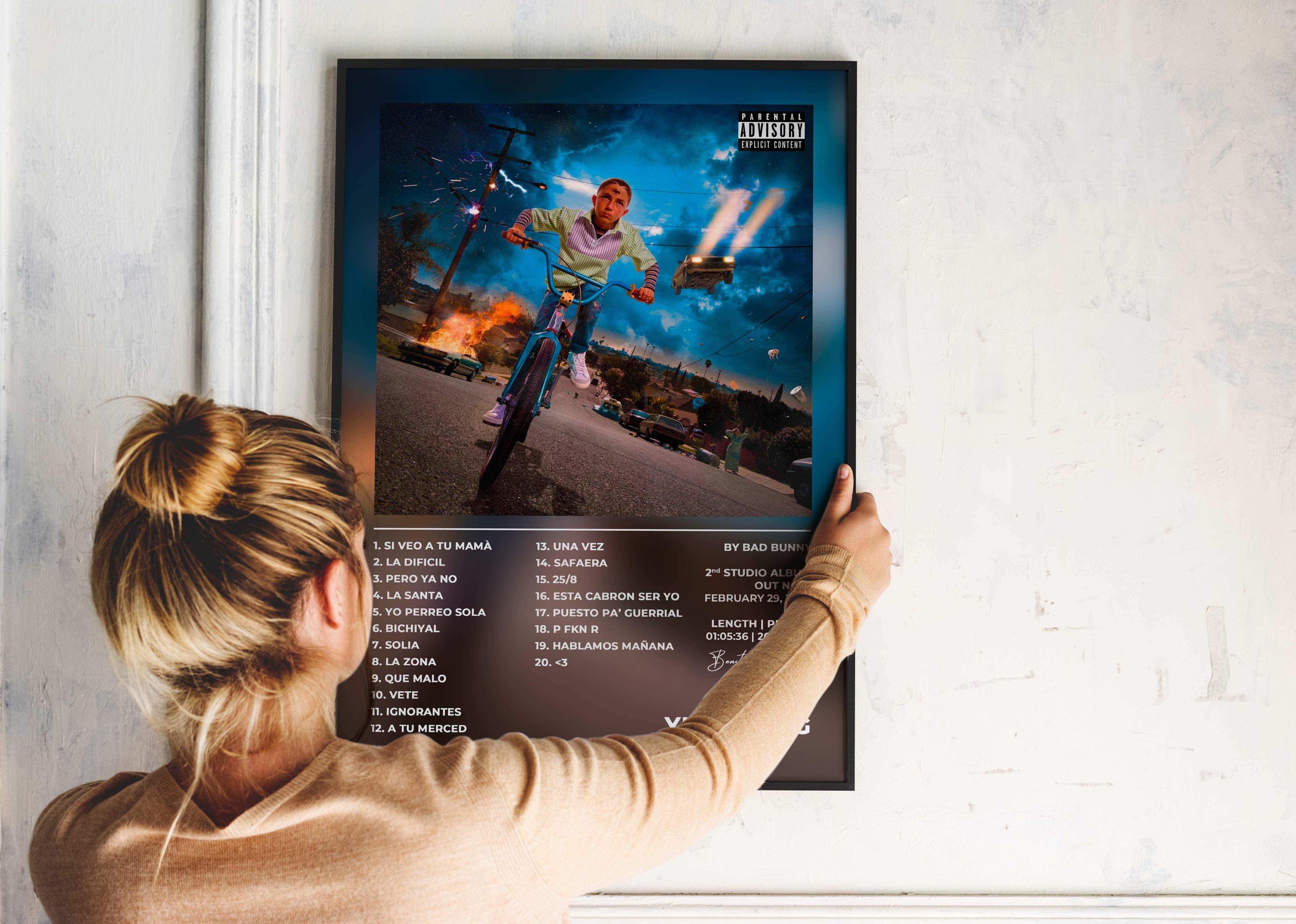 Affiche album accrochée au mur, fait en France, livraison gratuite 48h, cadeau idéal Noël