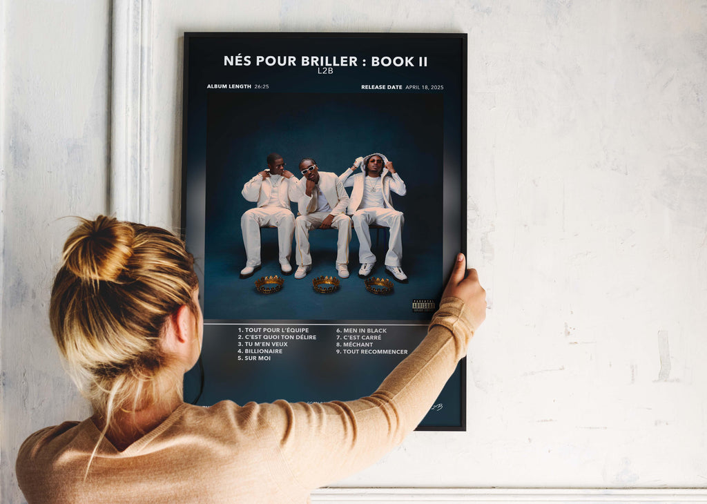 Album Né pour briller Book II avec trois hommes en blanc et trois couronnes, fait en France, livraison gratuite 48h
