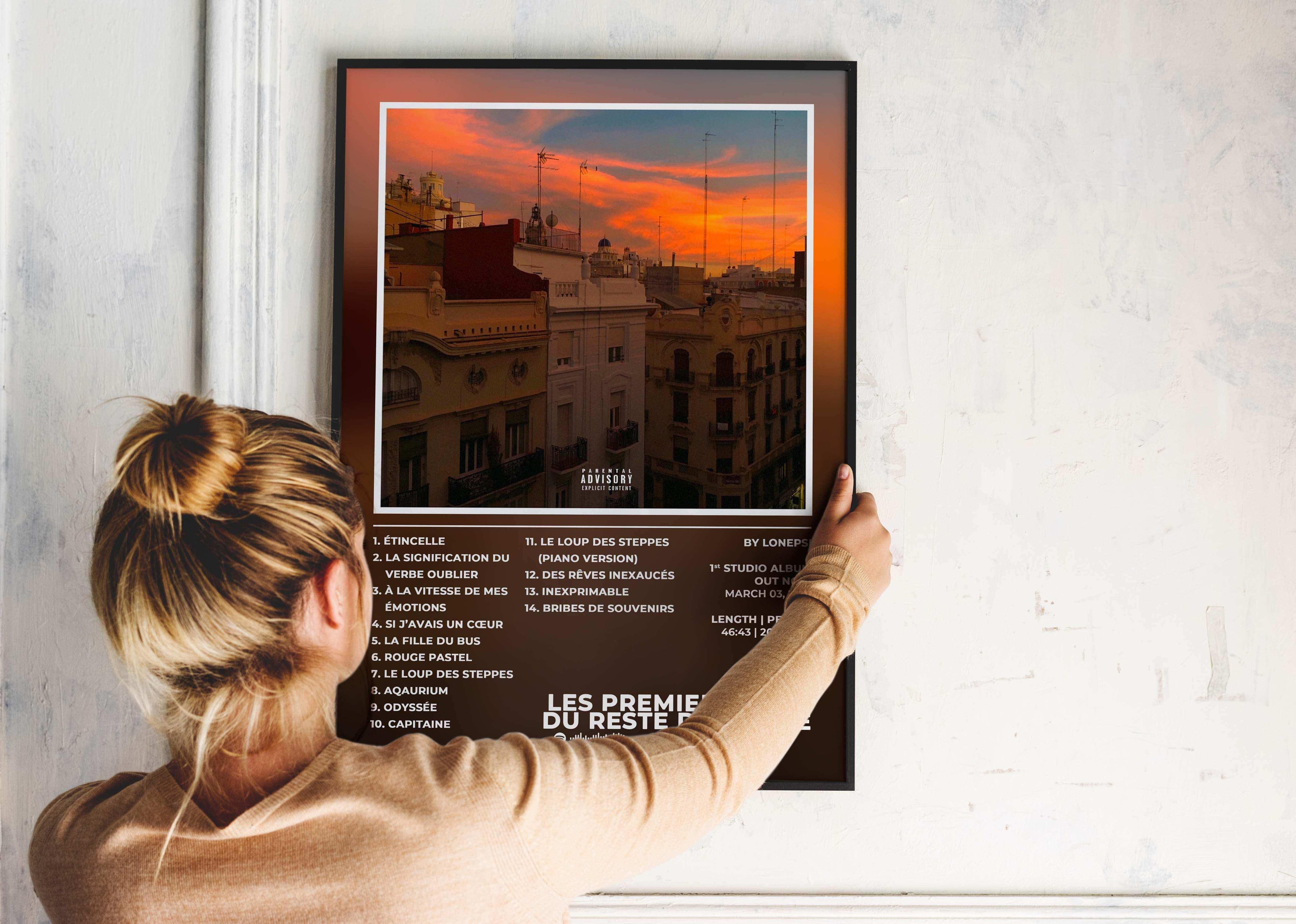 Affiche album avec photo de coucher de soleil en ville, fait en France, livraison 48h offerte, cadeau idéal Noël