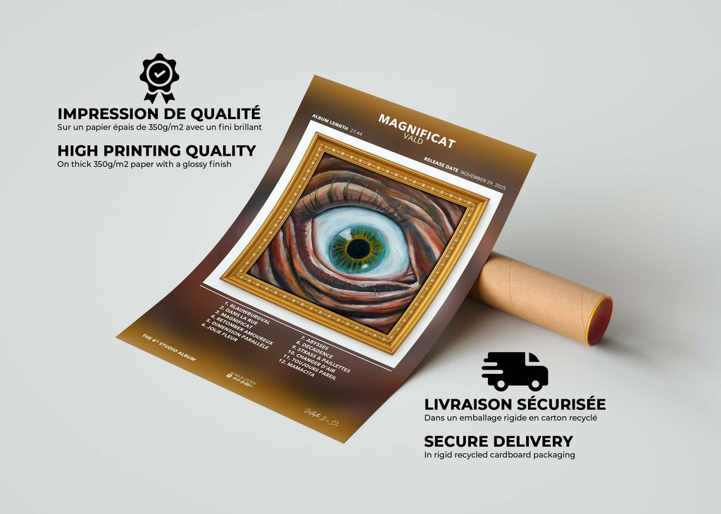 Affiche d'album MAGNIFICAT de VALD imprimée en France sur papier 350g/m2, livraison gratuite 48h