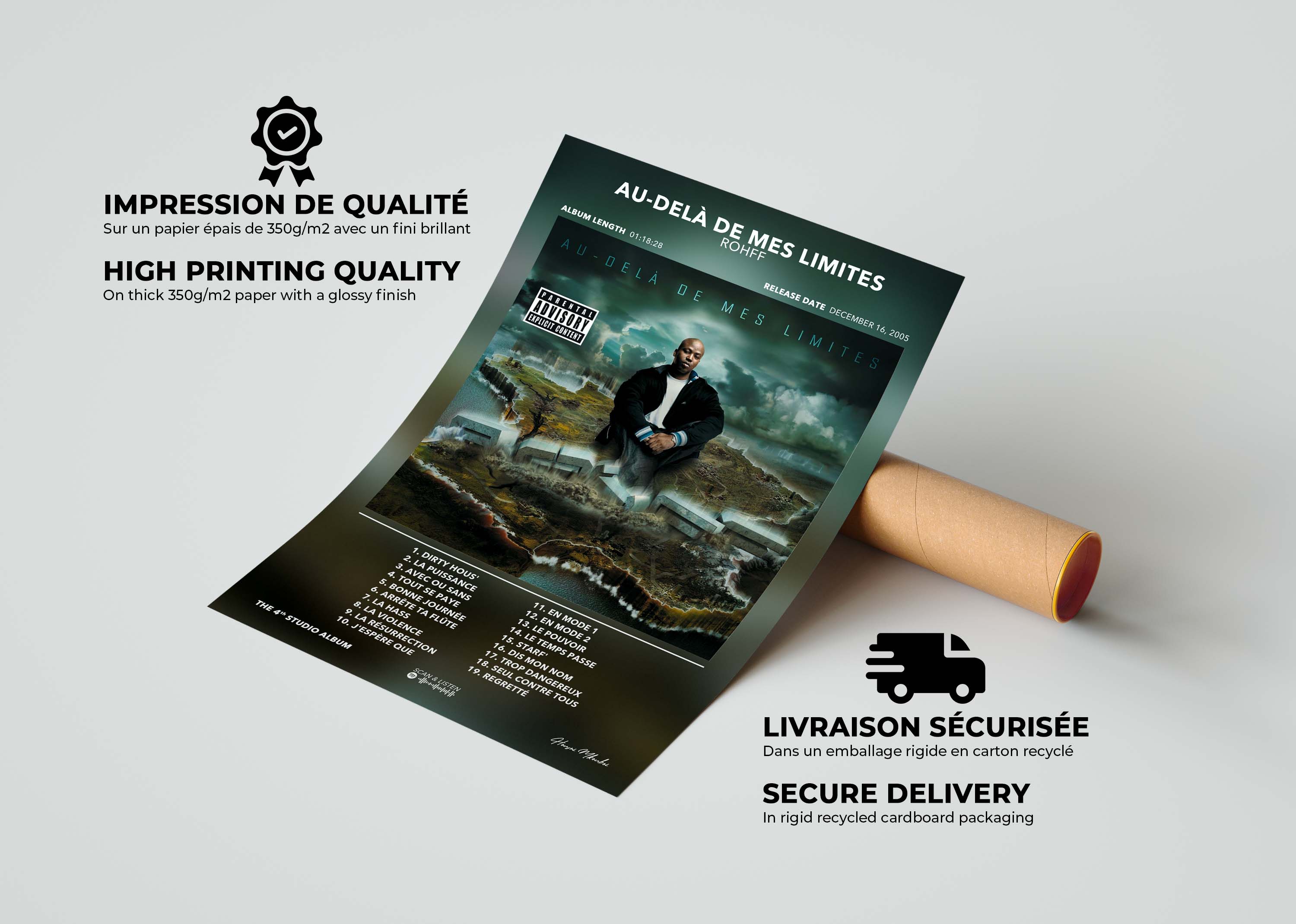 Poster Au-Delà De Mes Limites Rohff