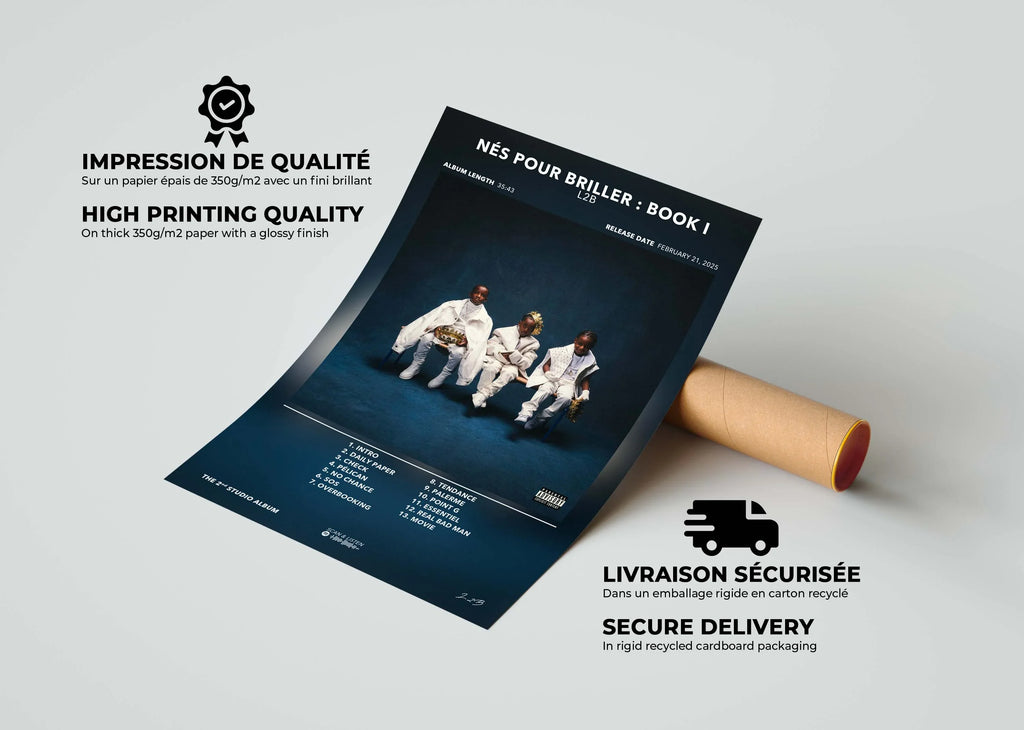 Affiche album Nés pour briller avec impression de qualité sur papier 350g, fait en France, livraison gratuite 48h