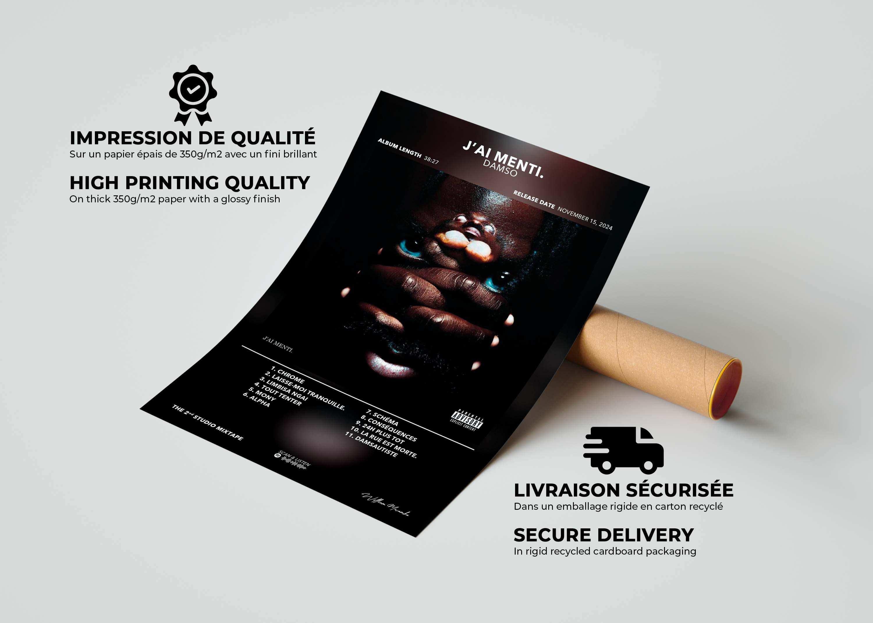 Poster J'ai Menti Damso - Backyard