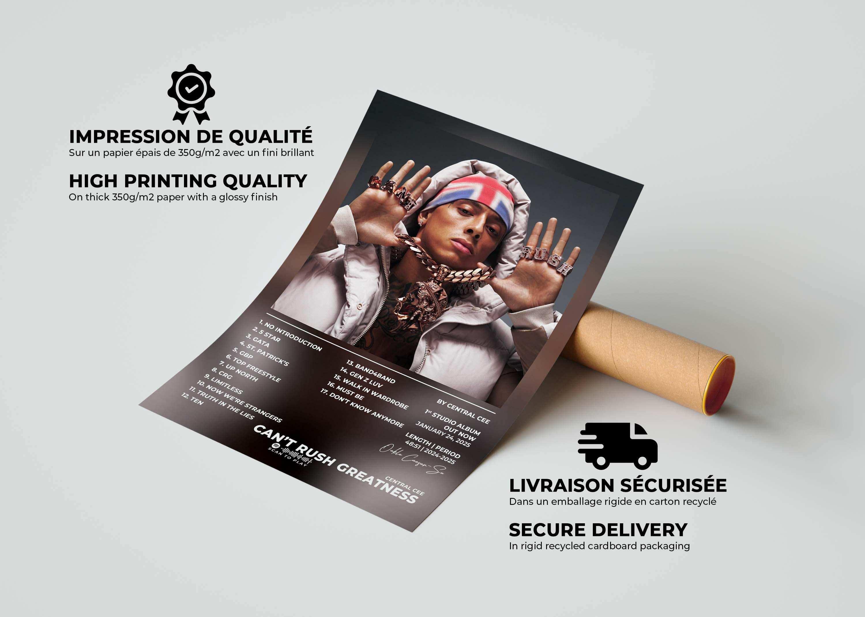 Can't Rush Greatness Central Cee Poster - Backyard