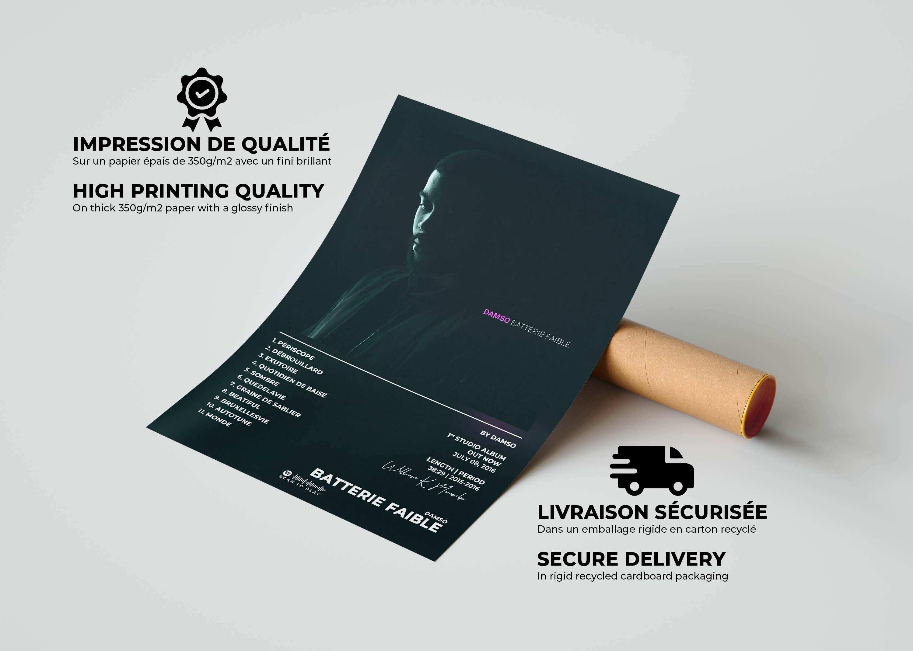 Batterie Faible Damso Poster - Backyard