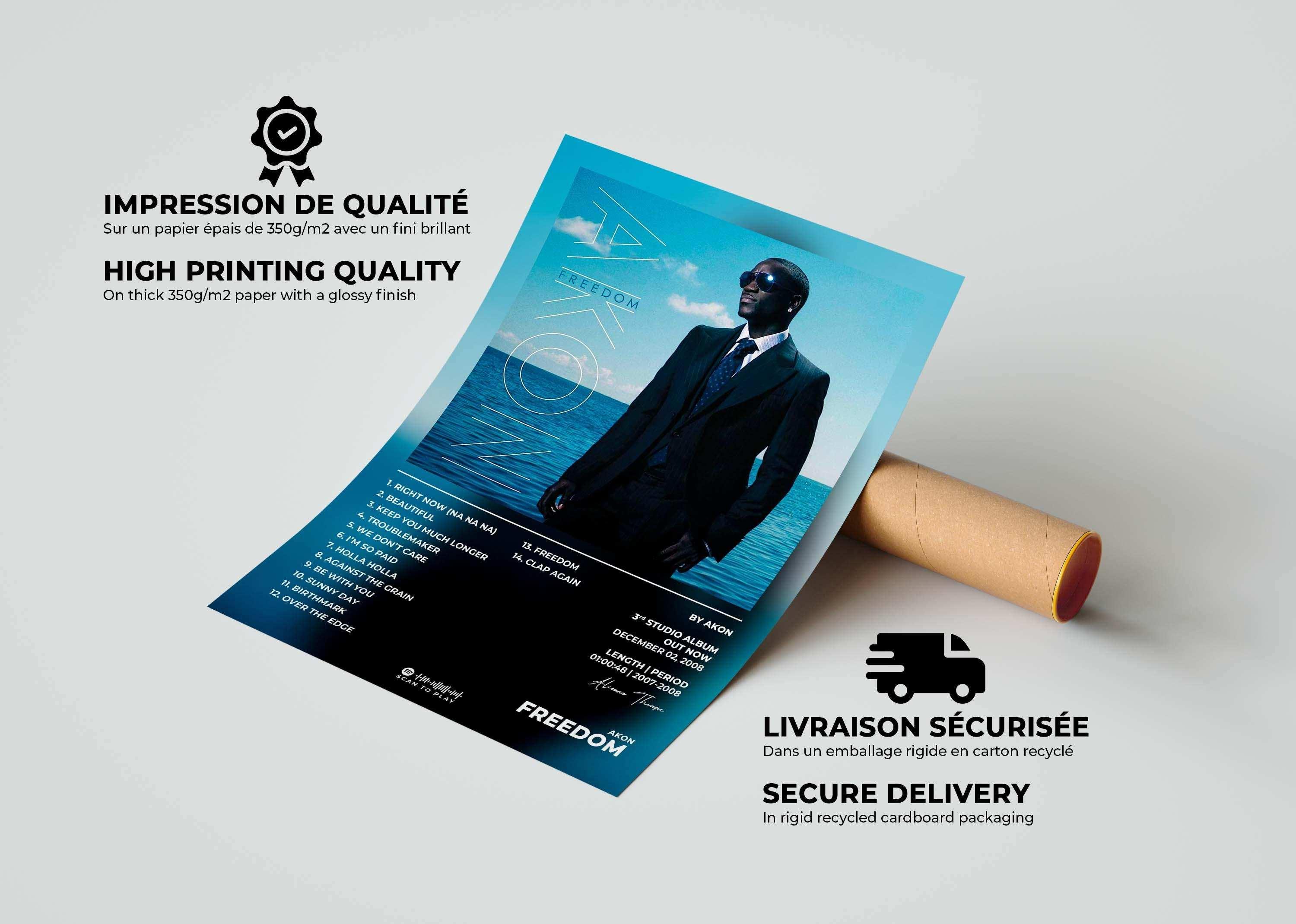 Affiche d’un homme en costume près de la mer, fait en France, livraison gratuite 48h, cadeau idéal Noël