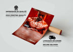 Affiche album Akon Trouble roulée, impression de qualité, fait en France, livraison gratuite 48h, cadeau idéal Noël