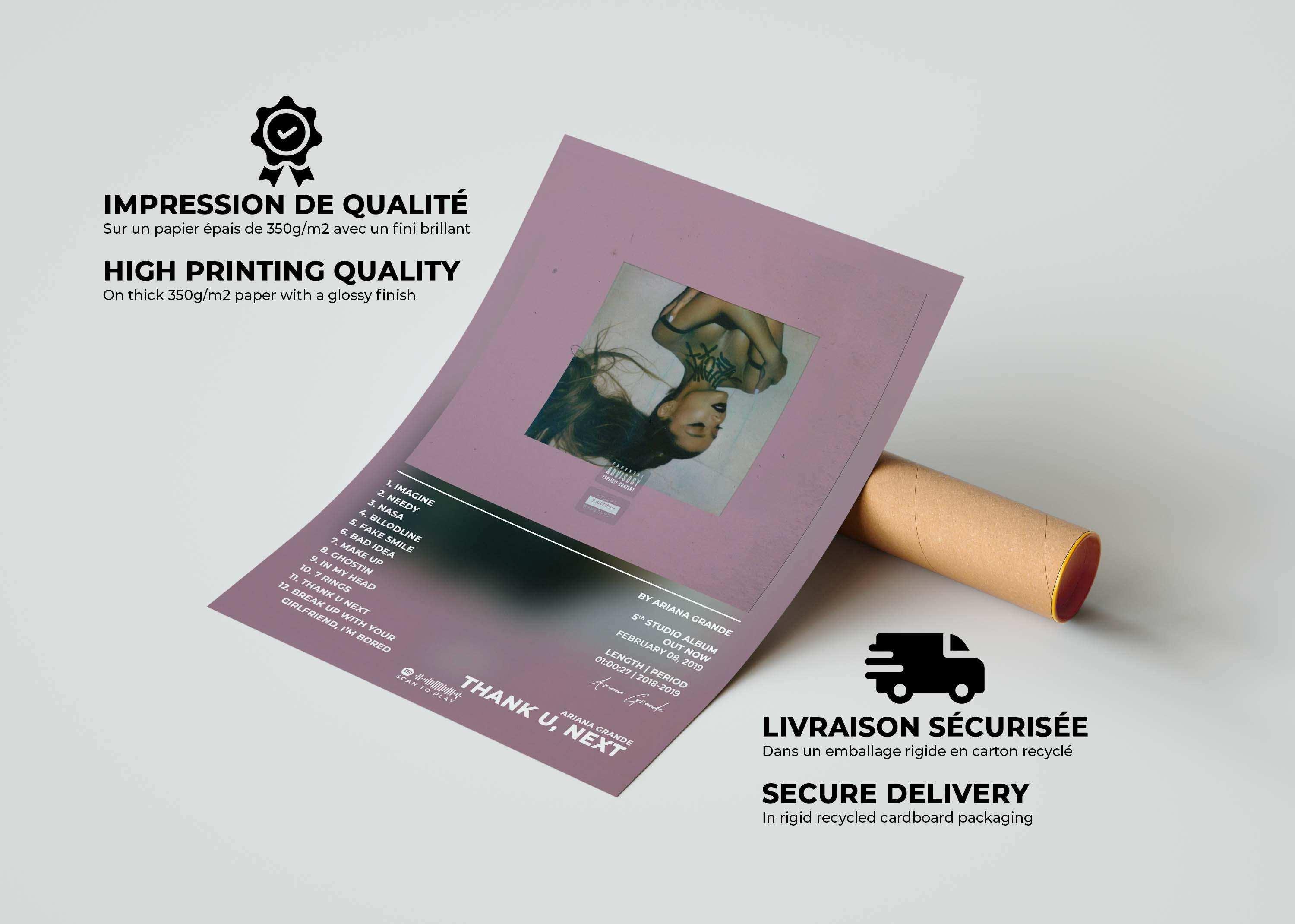 Poster album photo, fait en France, livraison gratuite 48h, cadeau idéal Noël, tube carton.