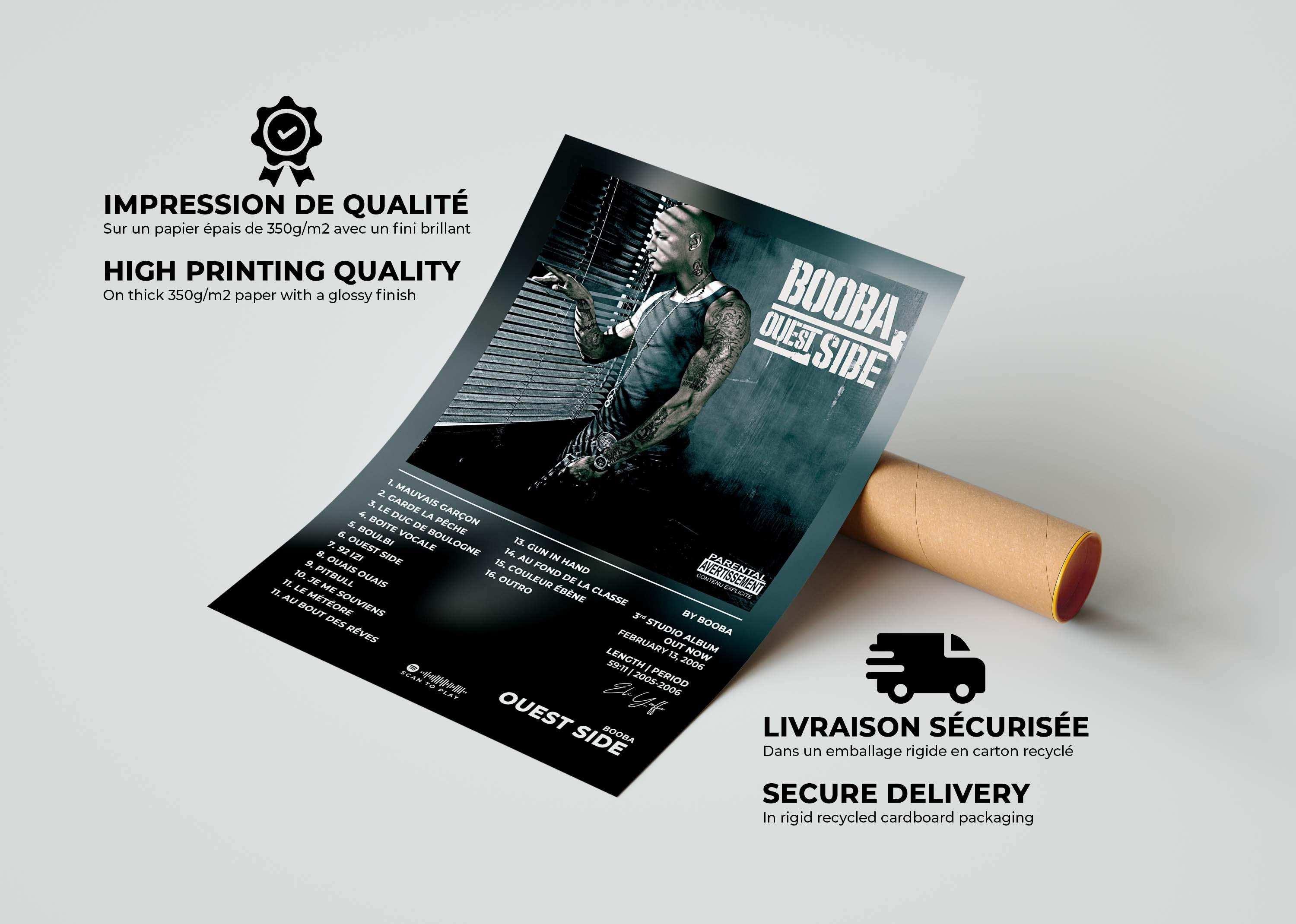 Ouest Side Booba Poster - Backyard