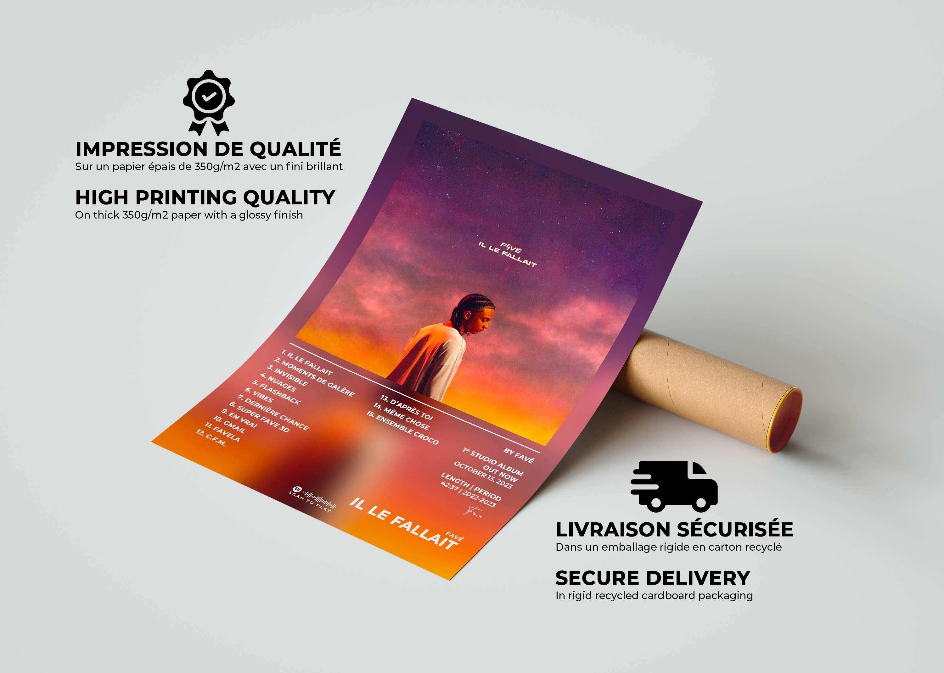 Affiche album colorée, fait en France, livraison gratuite 48h, cadeau idéal pour Noël