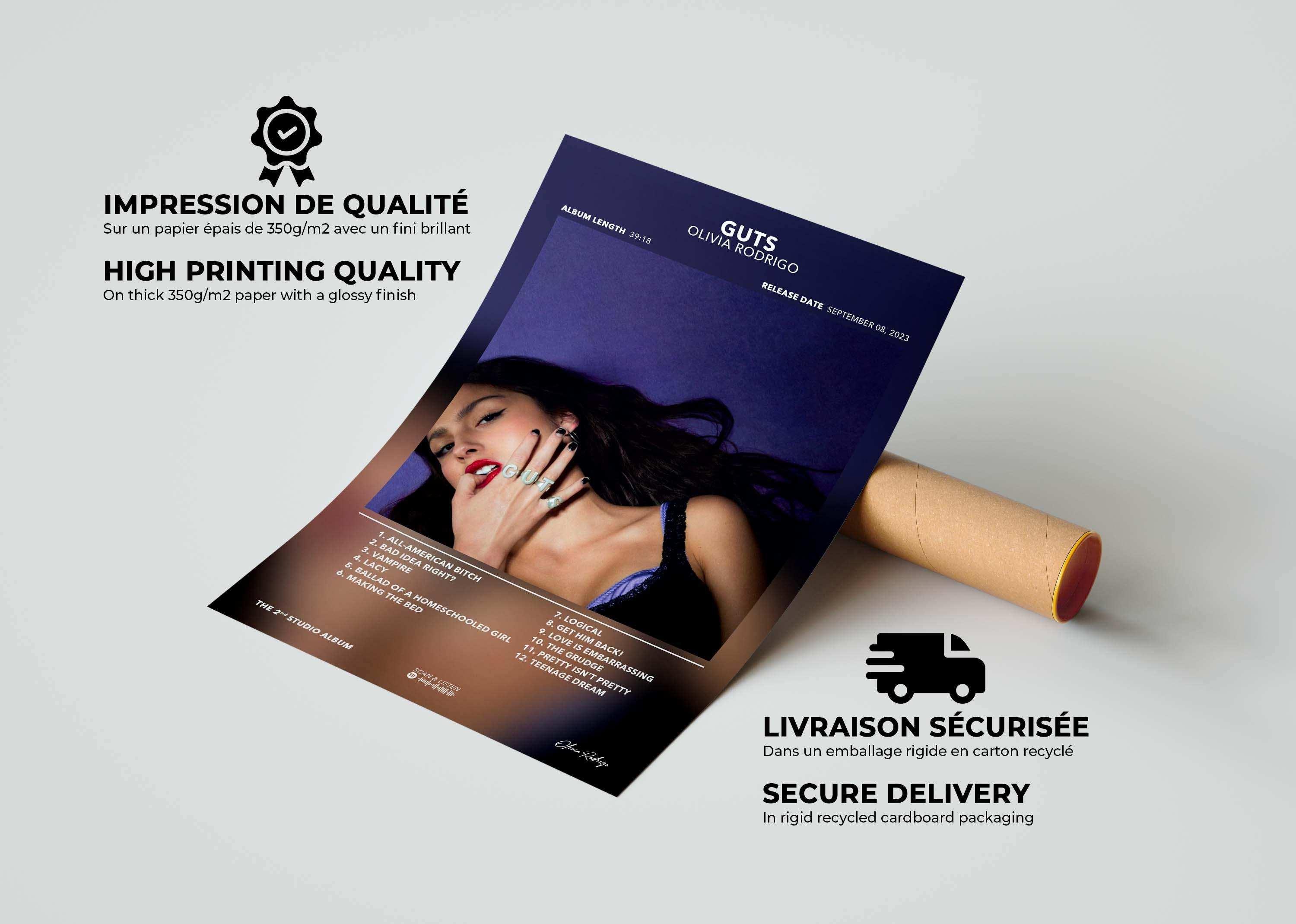 Poster Guts Olivia Rodrigo - Backyard