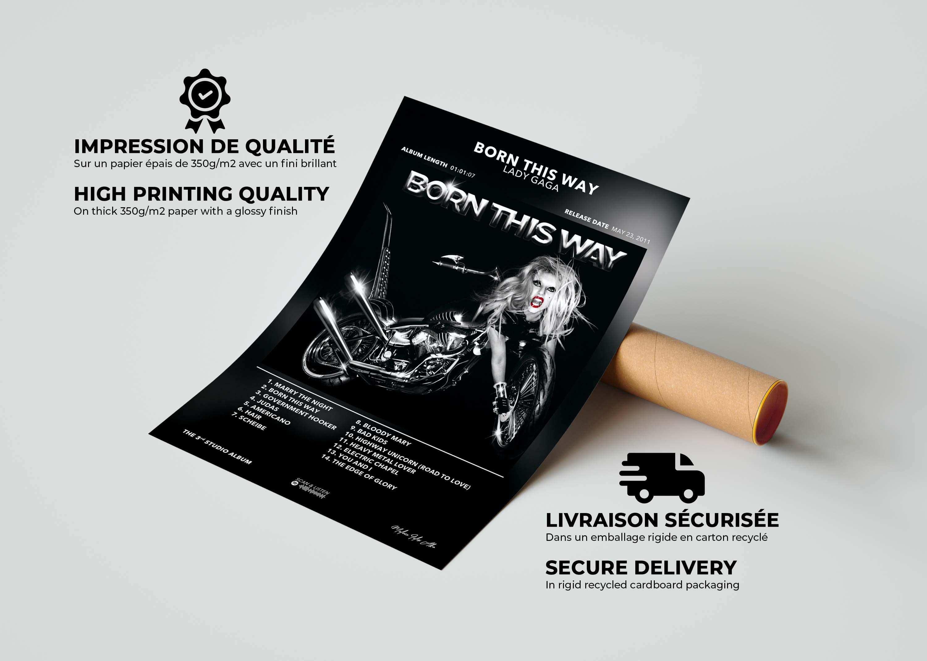 Poster Born This Way Lady Gaga - Backyard