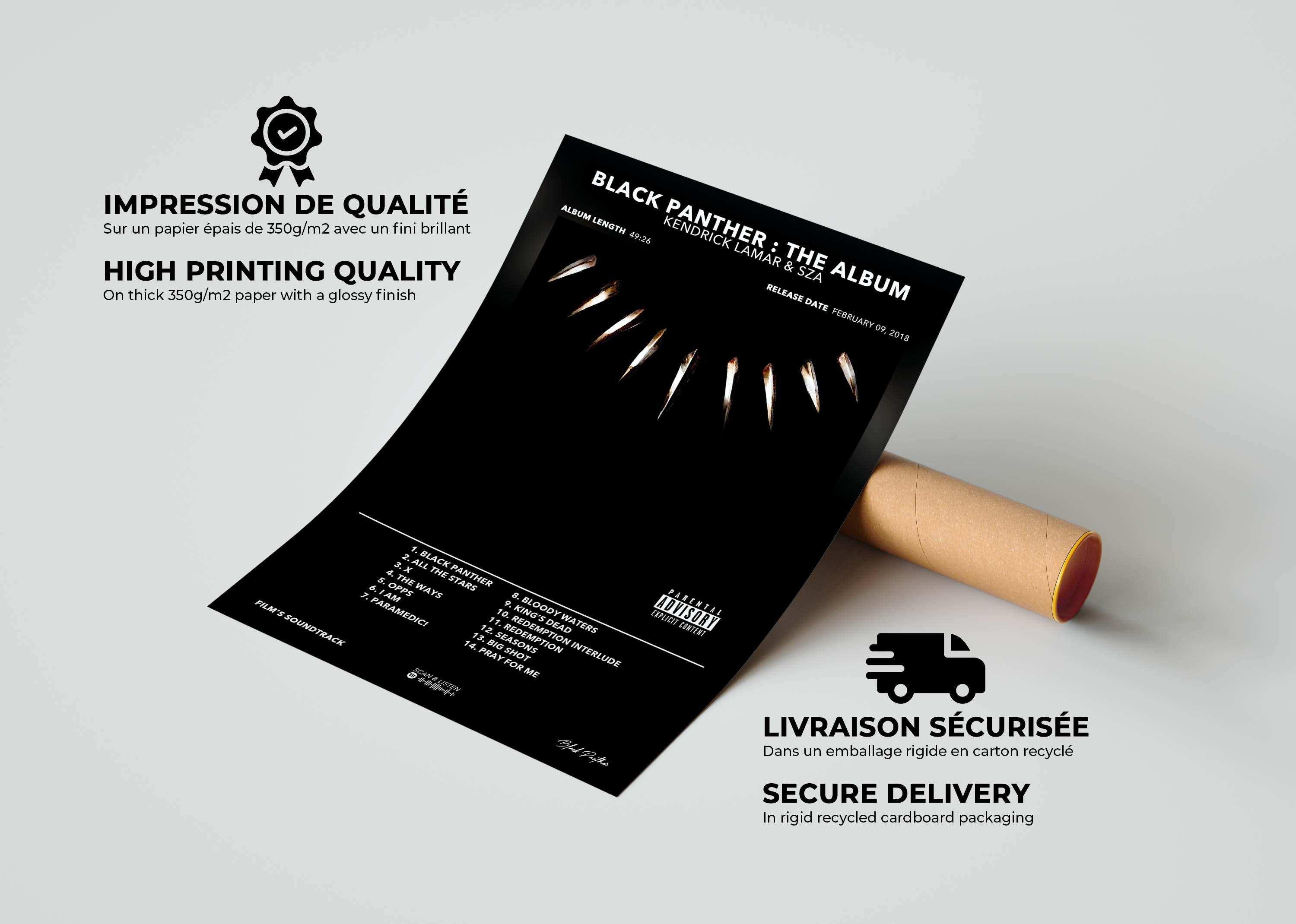 Black Panther : The Album Kendrick Lamar & SZA Poster - Backyard