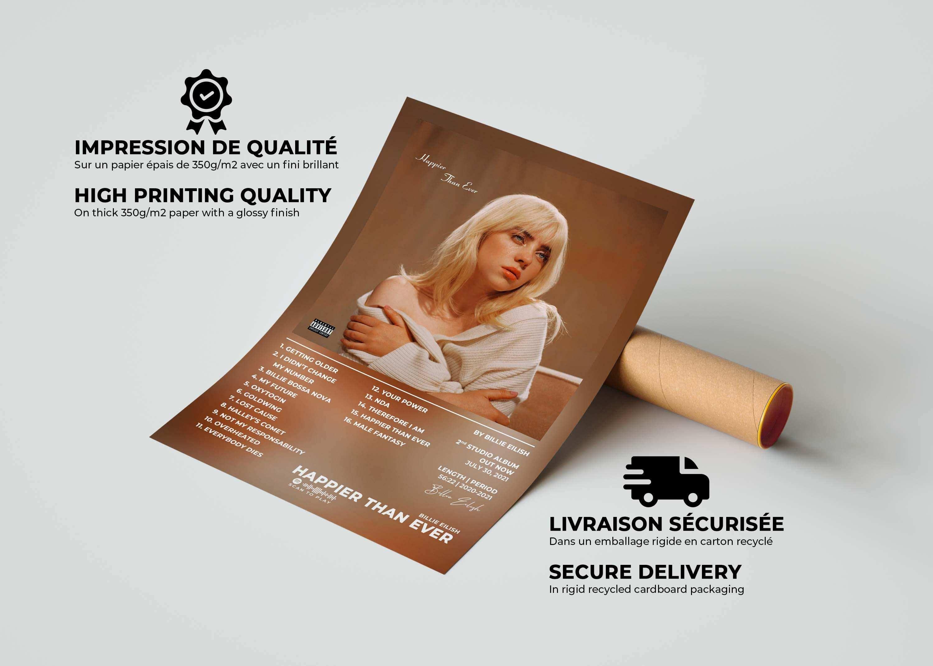 Happier Than Ever Billie Eilish Poster - Backyard