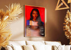 Affiche murale de portrait féminin dans un salon, fait en France, livraison gratuite 48h, cadeau idéal pour Noël