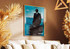 Affiche musicale encadrée sur un mur décoré, fait en France, livraison gratuite 48h, cadeau idéal Noël