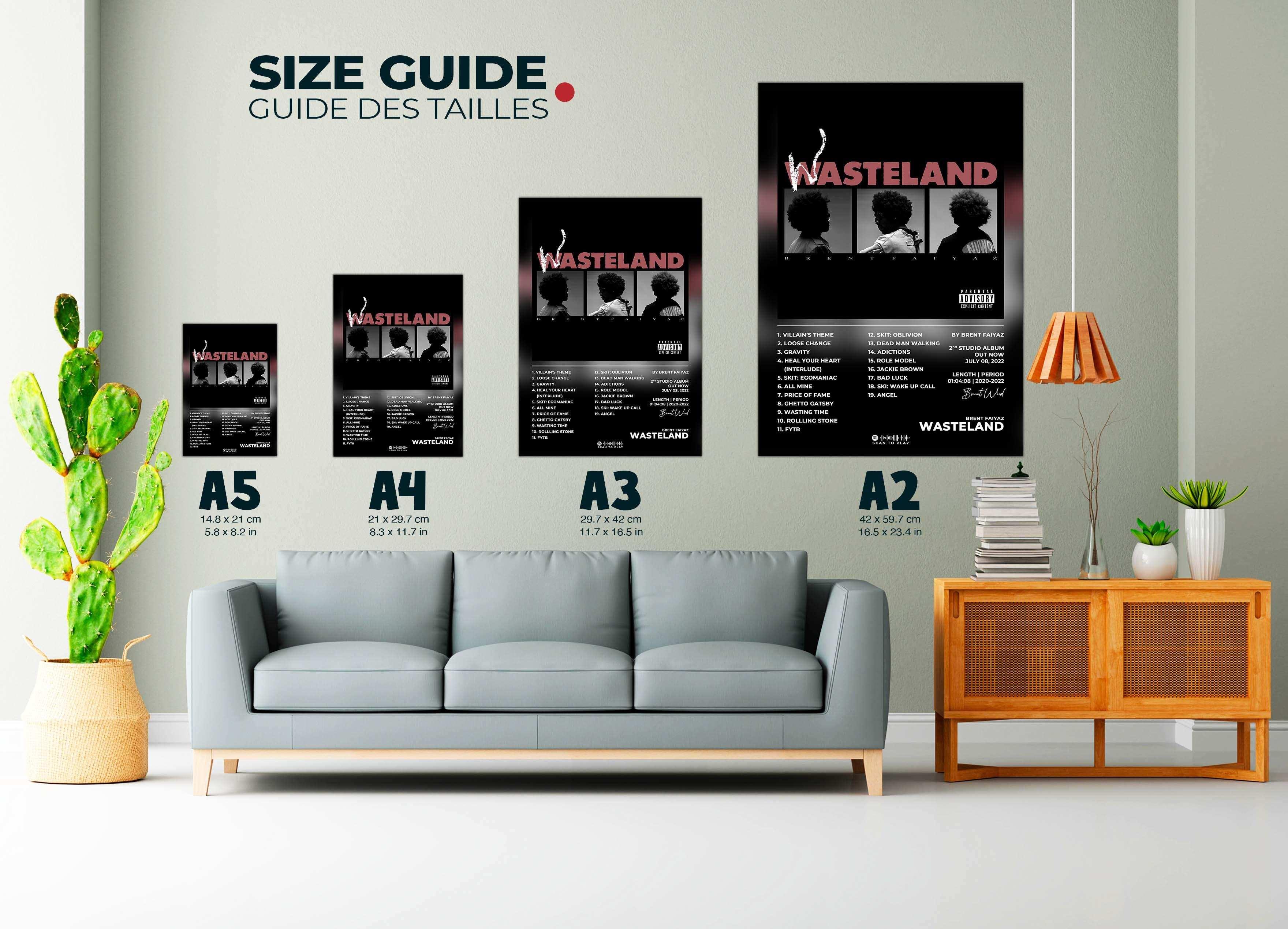 Affiches Wasteland de tailles A5 à A2 sur un mur, fait en France, livraison gratuite 48h, cadeau idéal Noël