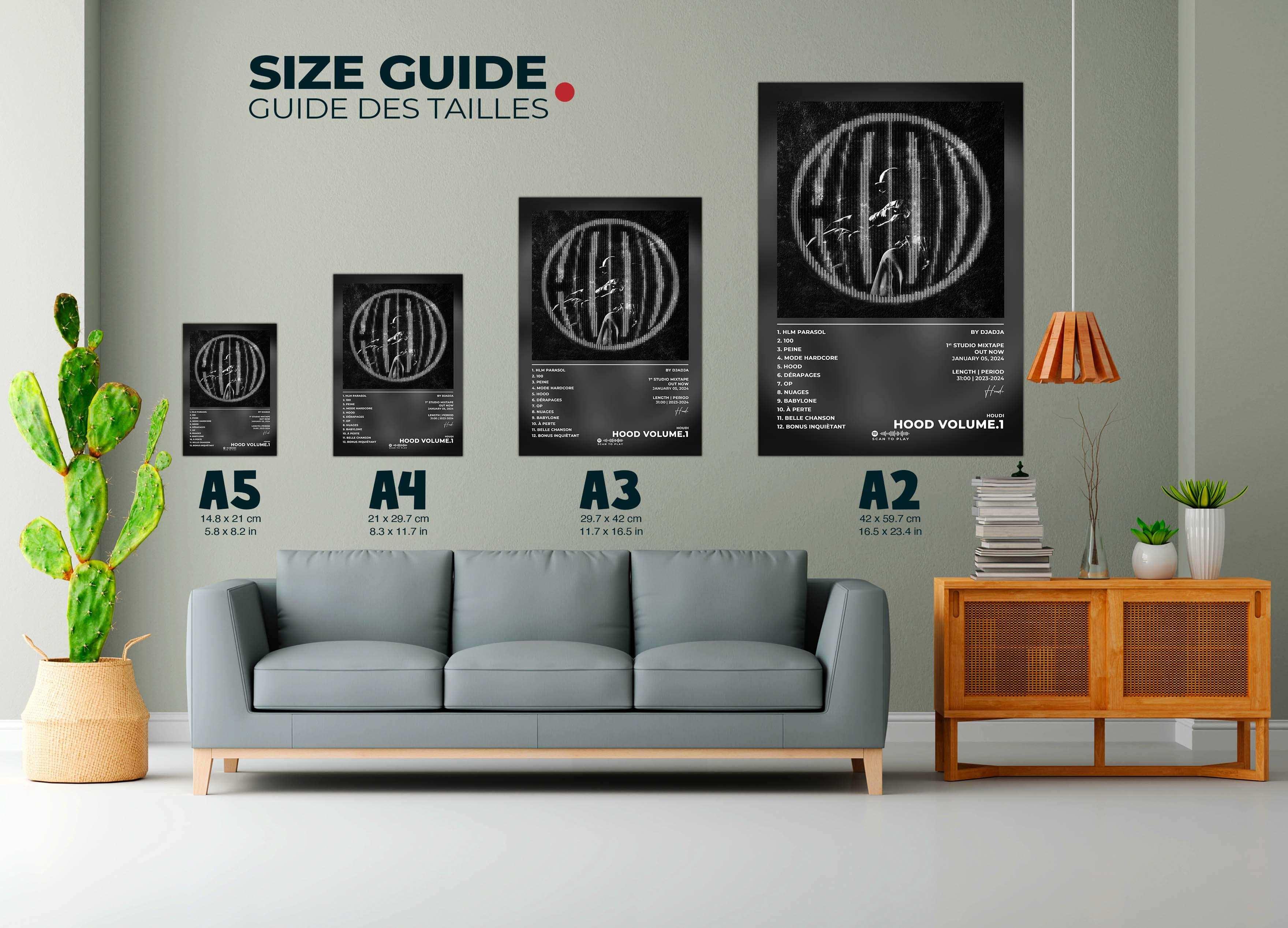 Affiche murale musicale en différents formats, fait en France, livraison gratuite 48h, cadeau idéal Noël