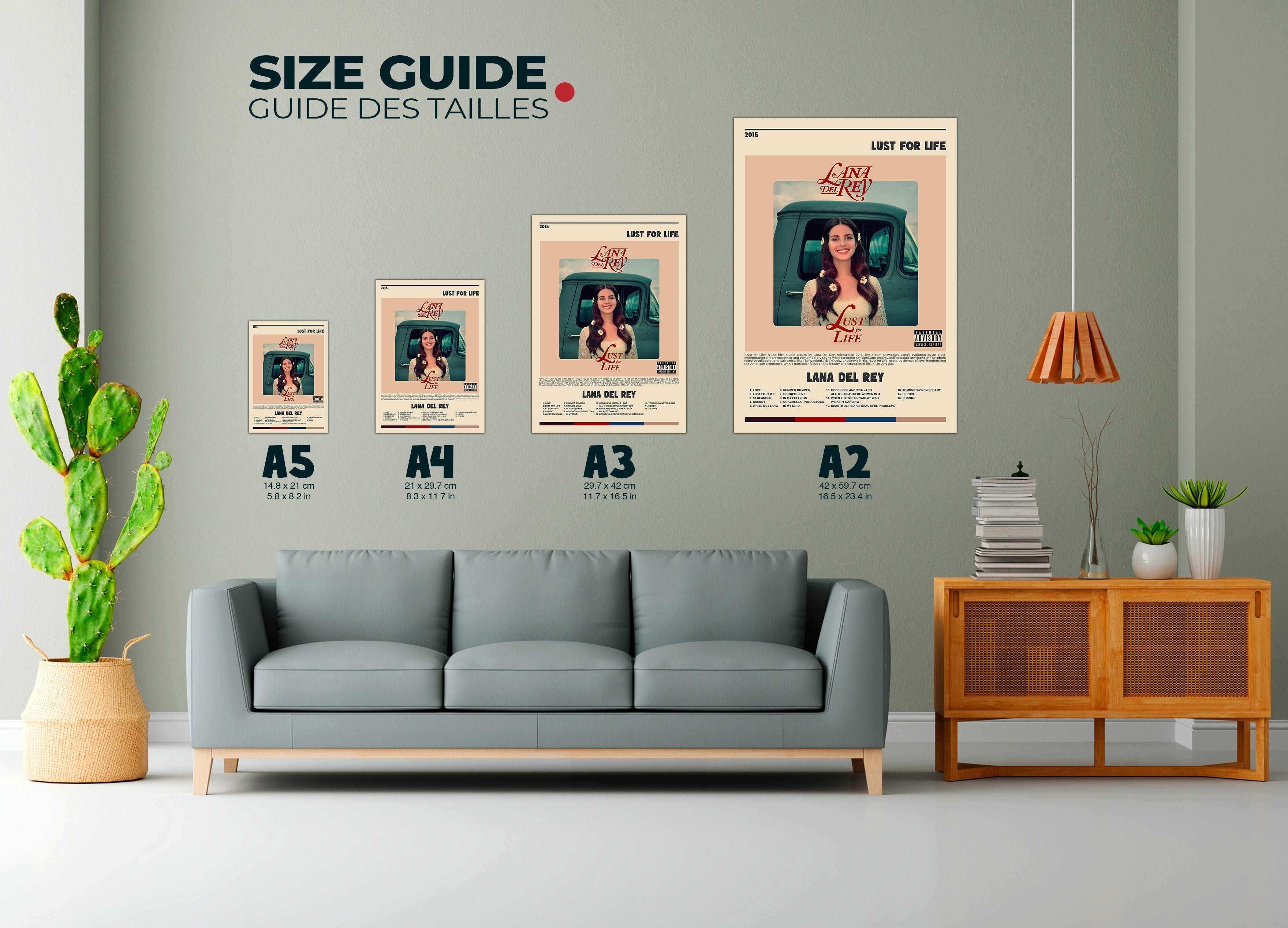 Affiche Lust for Life accrochée au mur, faite en France, livraison gratuite 48h, cadeau Noël idéal