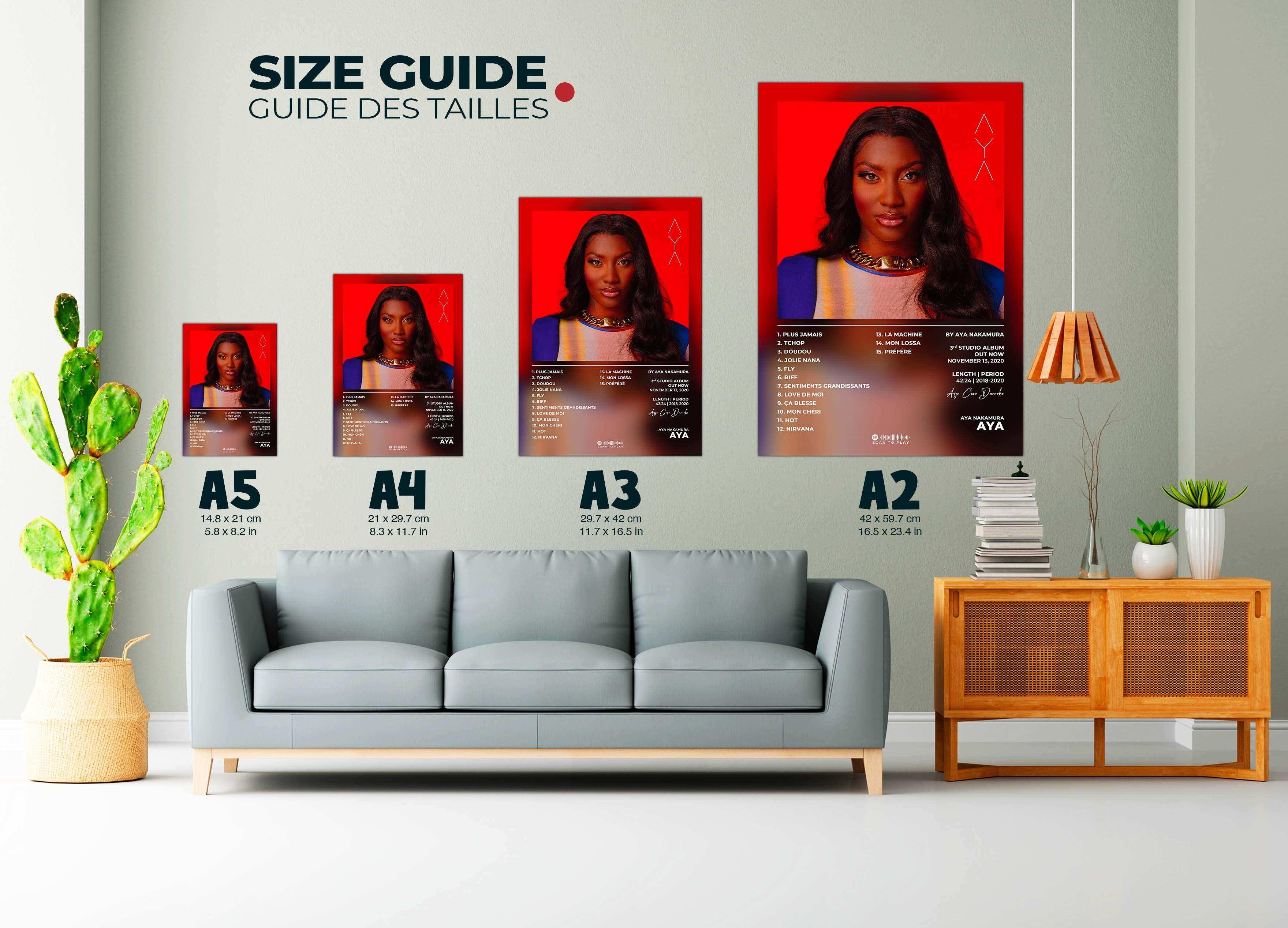 Affiches murales portrait féminin différentes tailles, fait en France, livraison gratuite 48h, cadeau idéal Noël