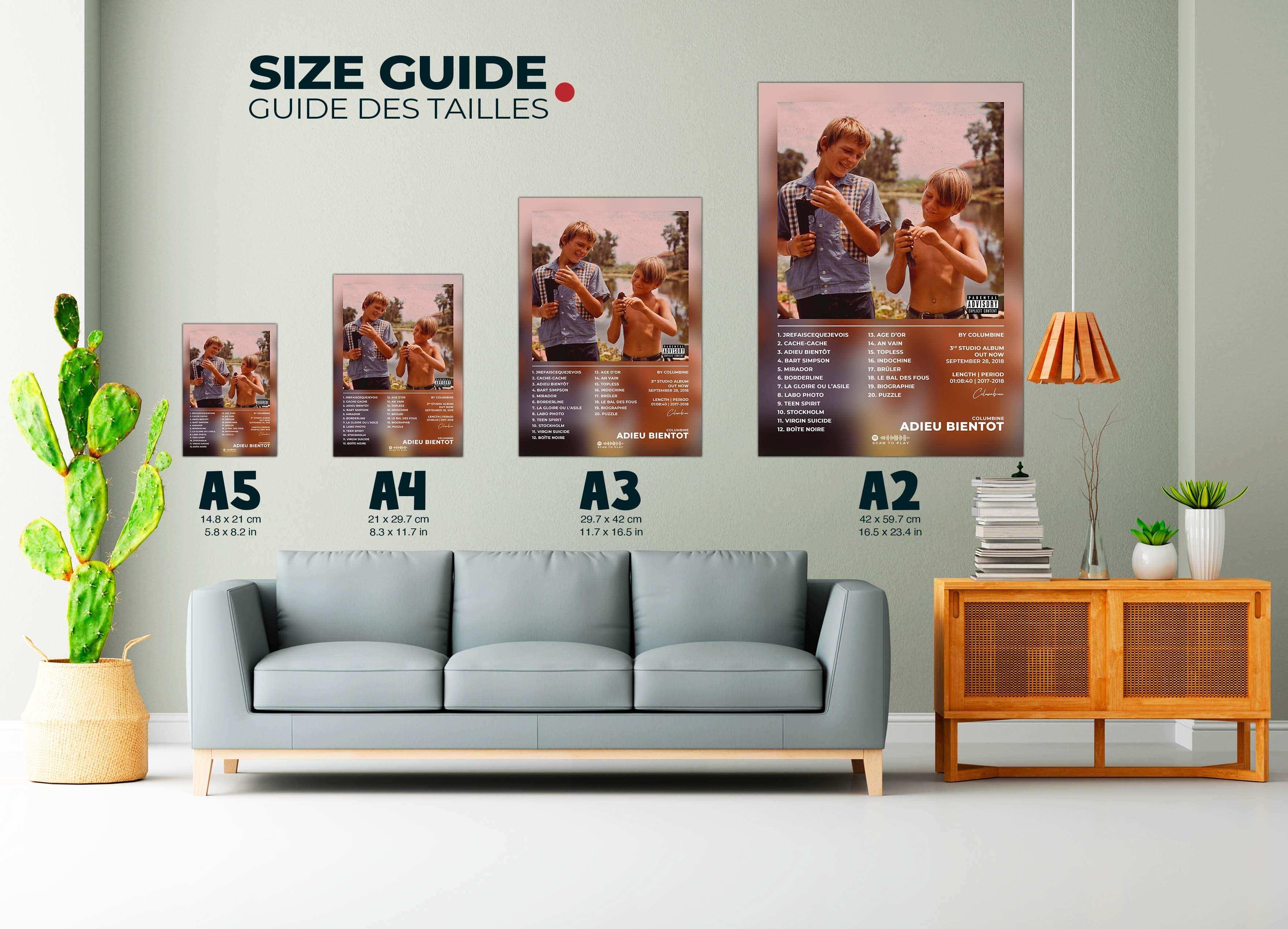 Affiches murales de tailles variées, fait en France, livraison gratuite 48h, cadeau idéal Noël