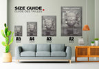 Guide des tailles posters subliminal La Face Cachée de Maître Gims, fait en France, livraison gratuite en 48h