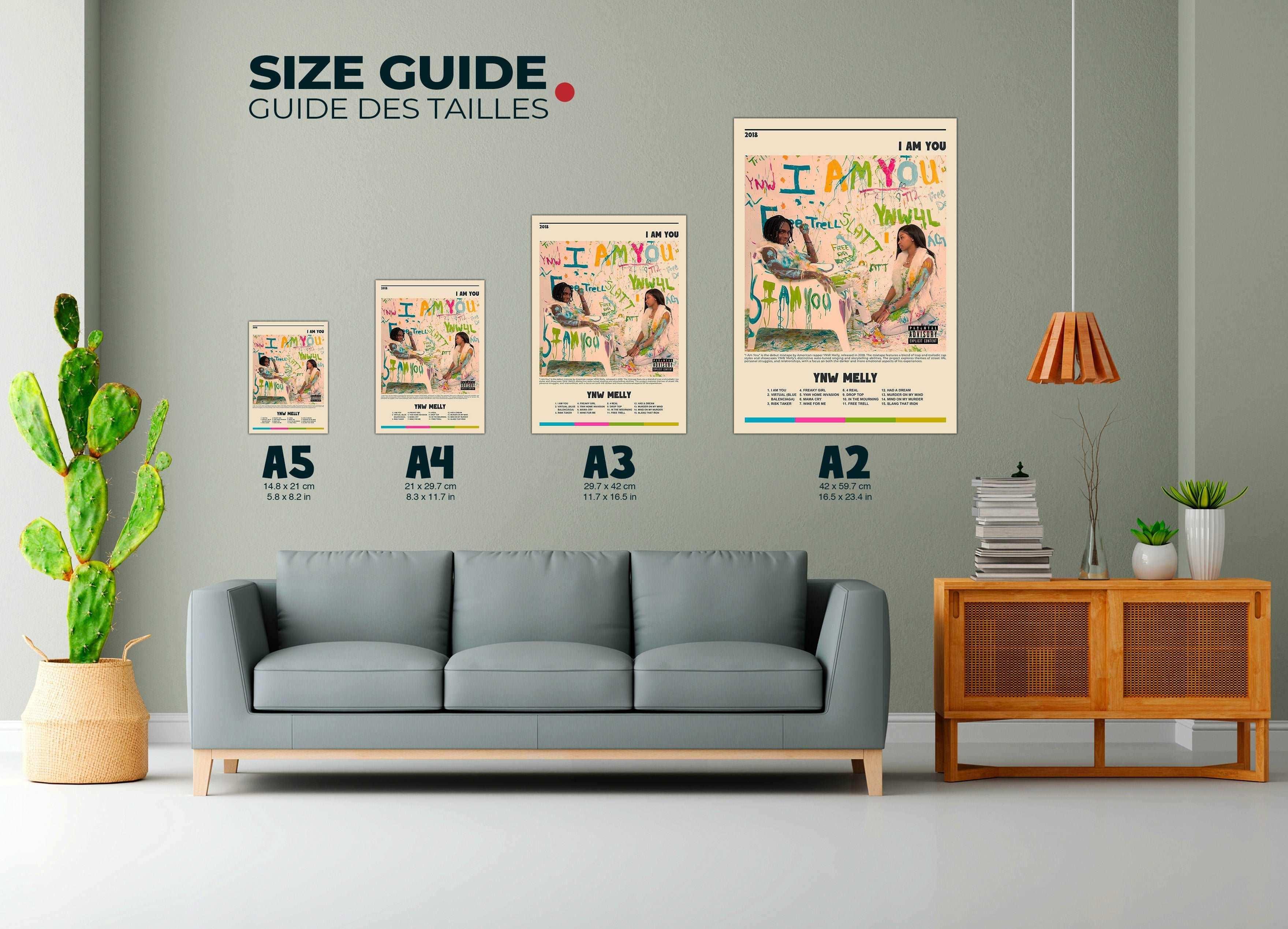 Affiches murales tailles A5 à A2, salon moderne, fait en France, livraison 48h gratuite, cadeau de Noël