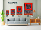 Affiches murales tailles A5 à A2, exposées dans salon, fait en France, livraison 48h, cadeau idéal Noël