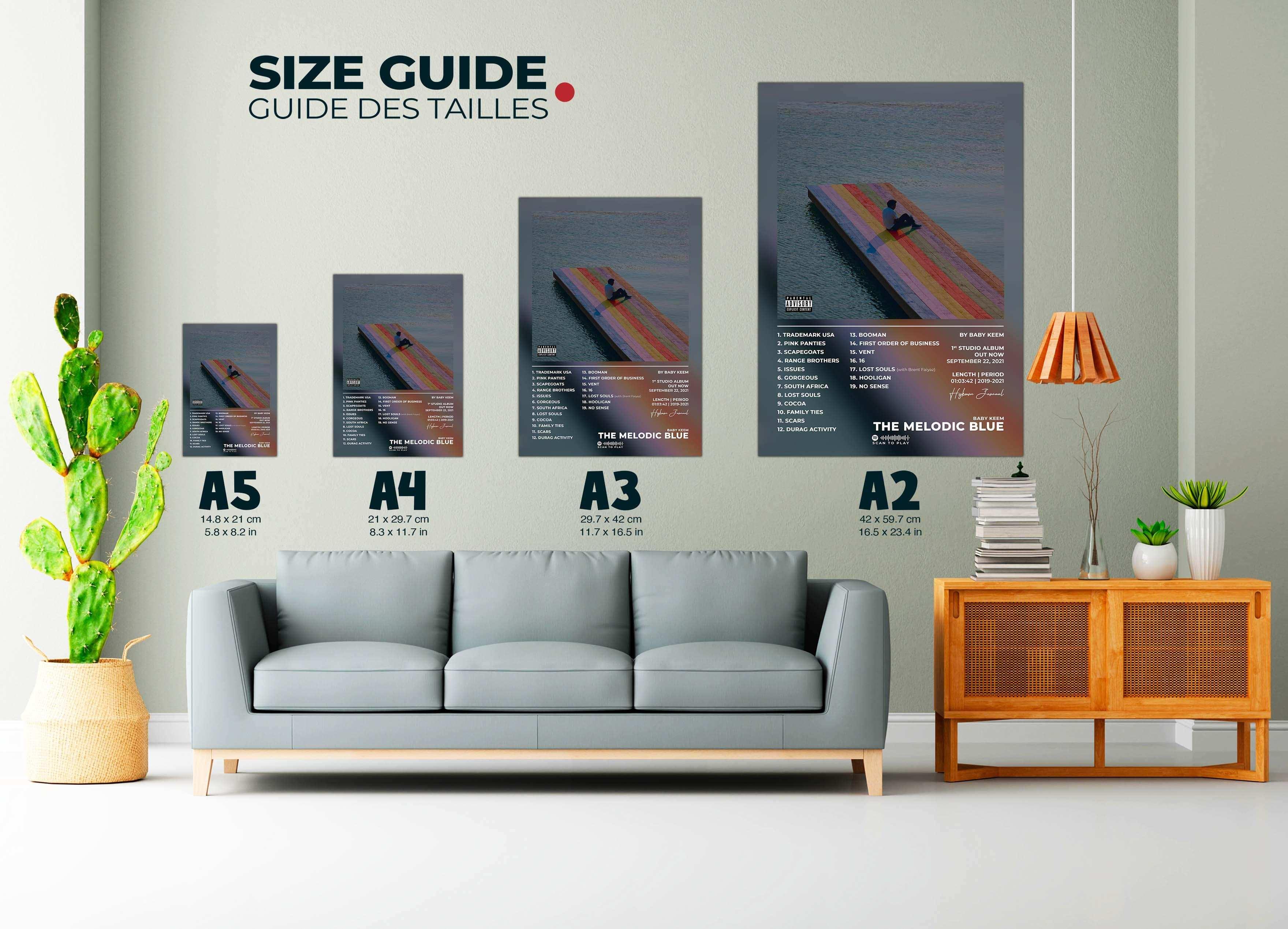 Affiches murales de différentes tailles avec sofa, faites en France, livraison 48h gratuite, cadeau idéal Noël