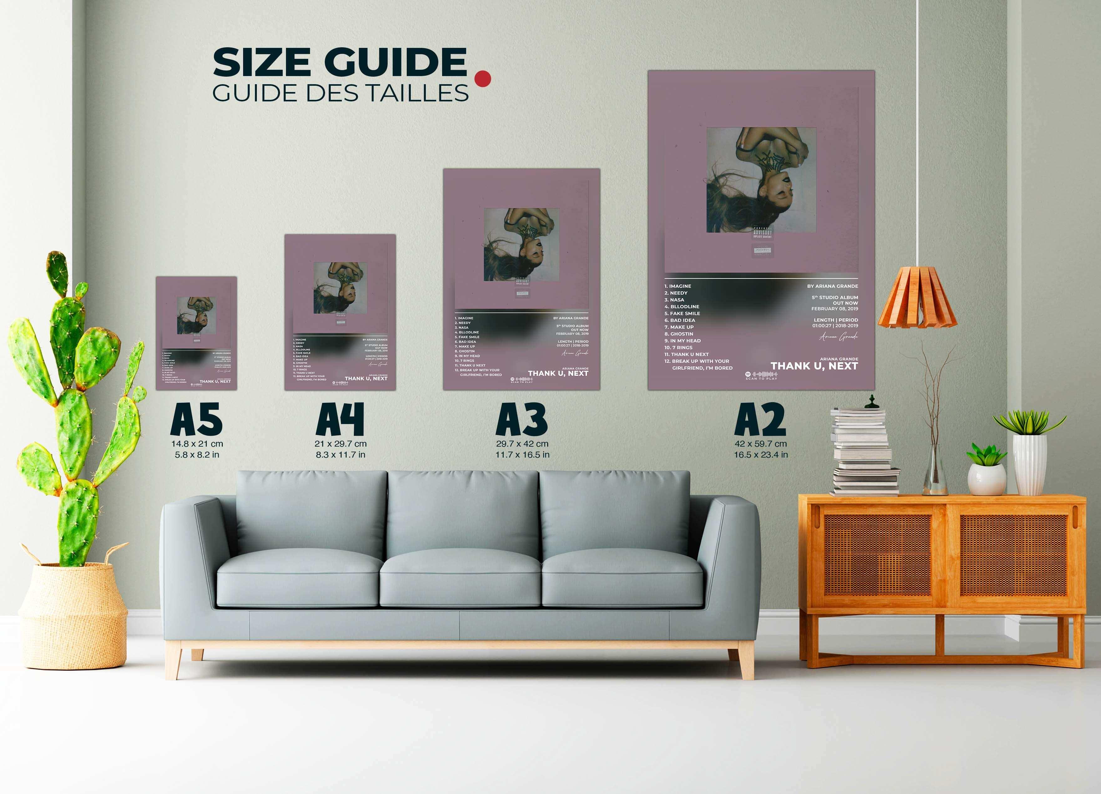 Affiches tailles A5 à A2 accrochées au mur, fait en France, livraison 48h gratuite, cadeau idéal Noël