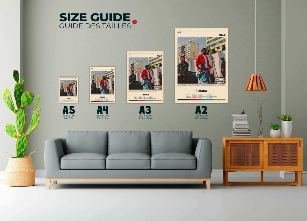 Affiches de rappeurs accrochées au mur dans un salon moderne, fait en France, livraison gratuite 48h, cadeau idéal pour Noël