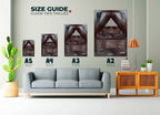 Affiches de différents formats accrochées au mur dans un salon moderne, faites en France, livraison gratuite en 48h, cadeau idéal pour Noël.