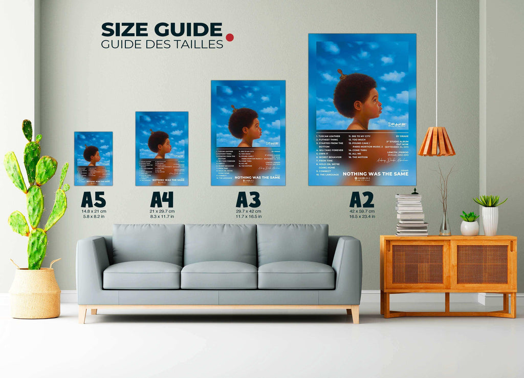 Affiche Nothing Was The Same accrochée au mur, plusieurs tailles, fait en France, livraison gratuite 48h, cadeau idéal pour Noël