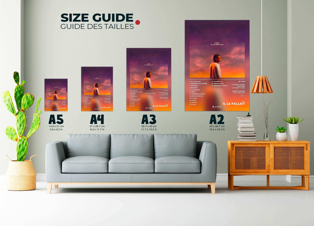 Affiches de différentes tailles accrochées au mur, fait en France, livraison 48h gratuite, cadeau idéal pour Noël