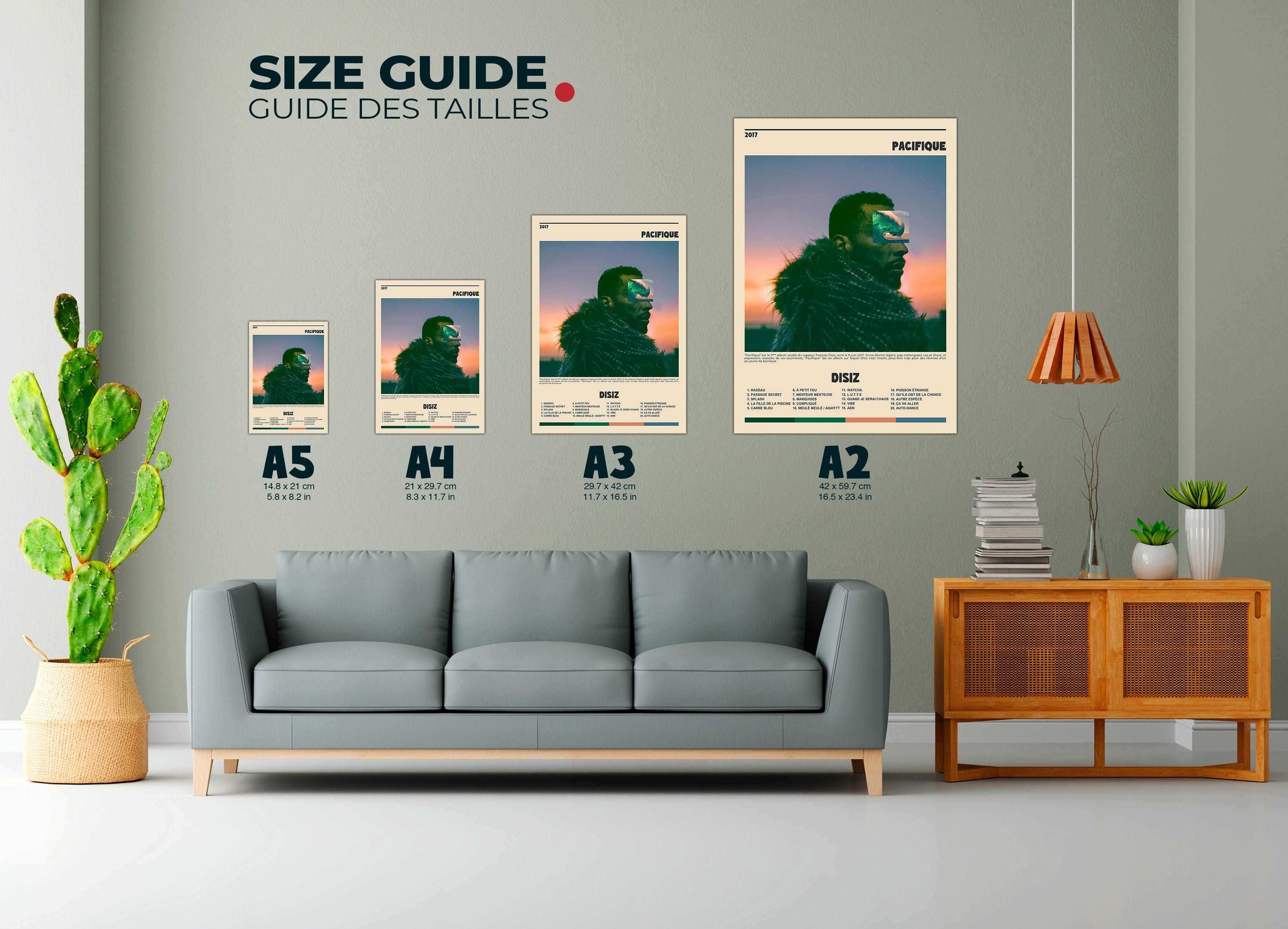 Affiche murale avec différentes tailles, fait en France, livraison gratuite 48h, cadeau idéal Noël.