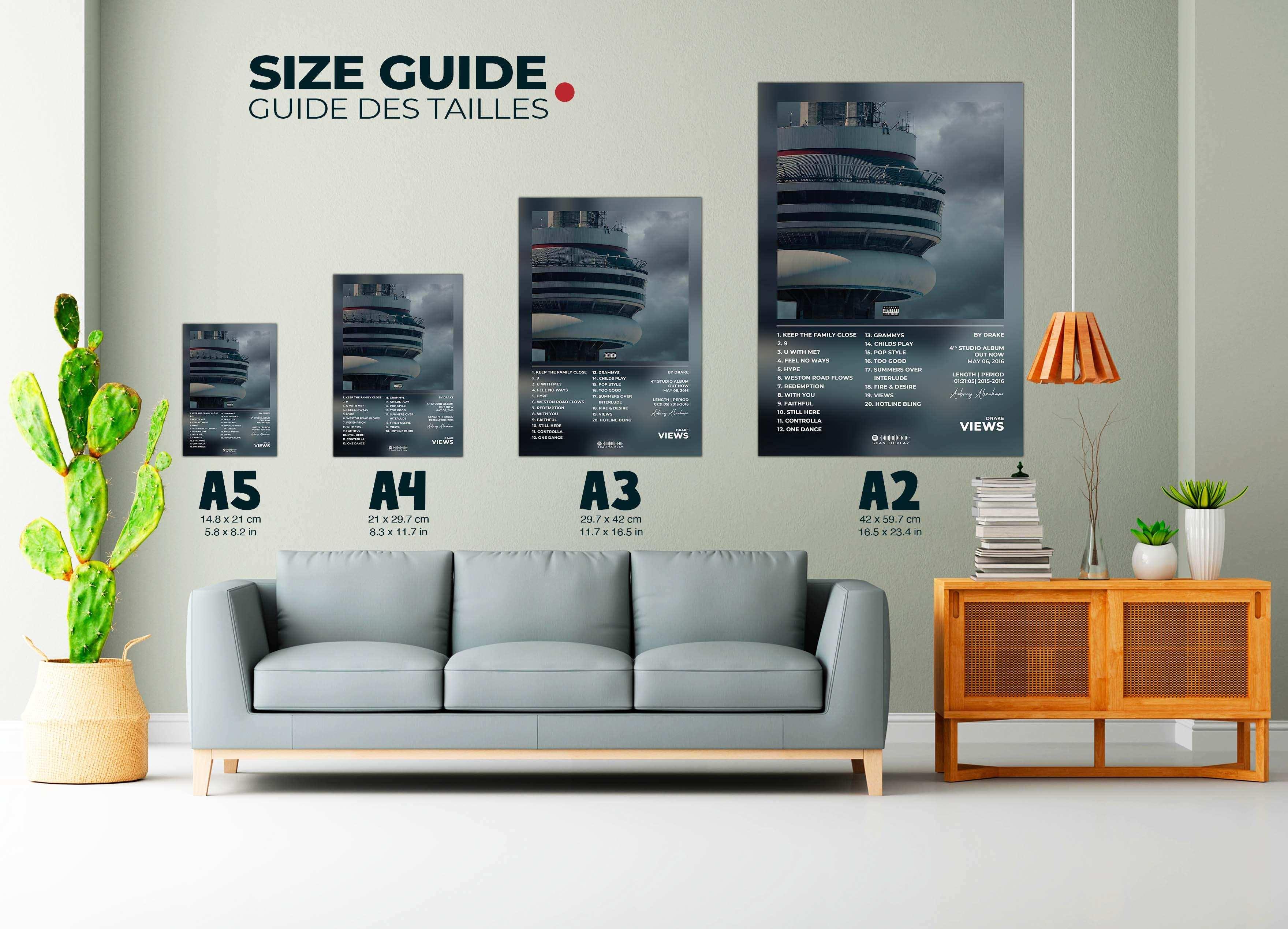 Affiche murale vue urbaine, plusieurs tailles A5 à A2, fait en France, livraison gratuite 48h, cadeau idéal Noël